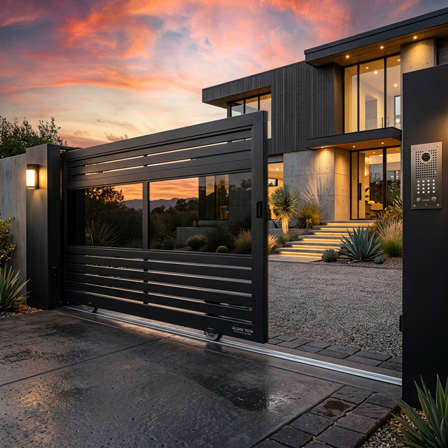 Render fotorealista de la cancela automática