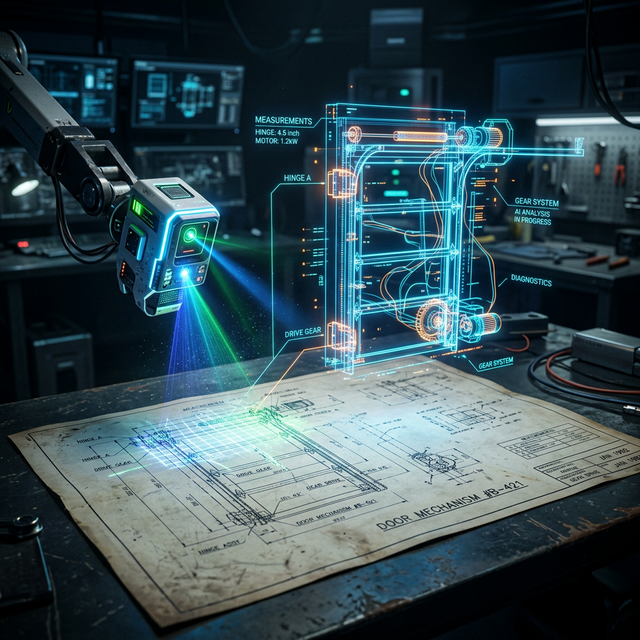 IA transformando plano de puerta