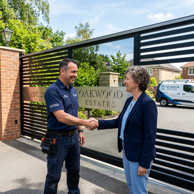 Acuerdo de negocio cerrado por instalador exitoso